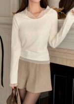 Patched Lace Polo Top - Image 20