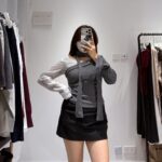 Asymmetric Choker Blouse - Image 17