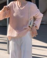 Loose Ribbed Knit Top - Image 8