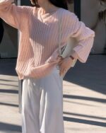 Loose Ribbed Knit Top - Image 12