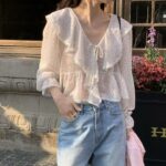 Flowery Collar Blouse