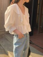 Flowery Collar Blouse - Image 6