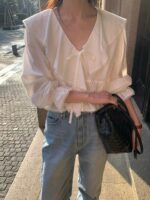 Flowery Collar Blouse - Image 11