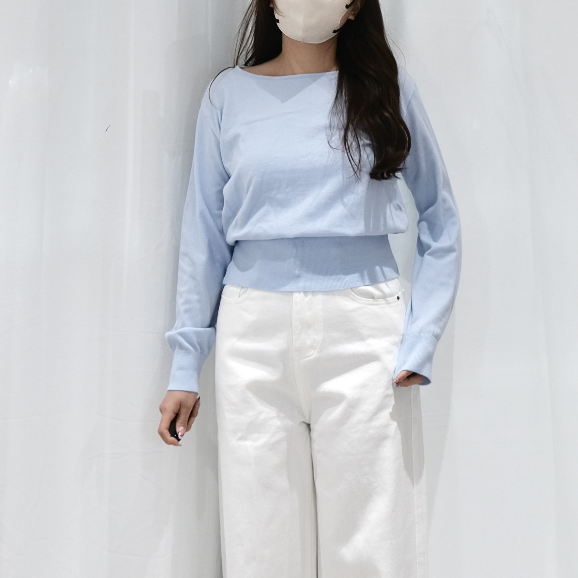 26FEBTOP012_NEW_01 Boat Neck Crop Top - Image 1