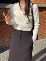 Buttons Ribbed VKnit - Image 9