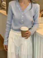 Buttons Ribbed VKnit - Image 16