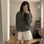 OUNCE Cashmere Half-Zip Knit Top