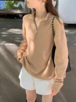 OUNCE Cashmere Half-Zip Knit Top - Image 5