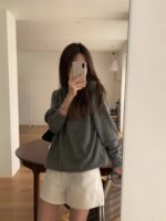 OUNCE Cashmere Half-Zip Knit Top - Image 12