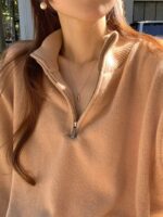 OUNCE Cashmere Half-Zip Knit Top - Image 21