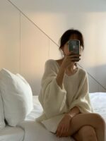 OUNCE Mohair V-Neck Knit Top - Image 11