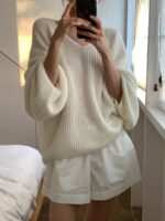 OUNCE Mohair V-Neck Knit Top - Image 12