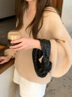 OUNCE Mohair V-Neck Knit Top - Image 21