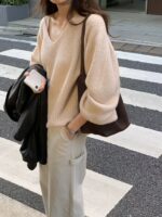 OUNCE Mohair V-Neck Knit Top - Image 31