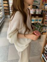 OUNCE Mohair V-Neck Knit Top - Image 34