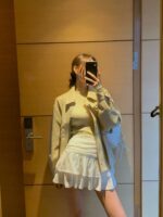 [Premium] Ruched Tiered Mini Skirt - Image 12