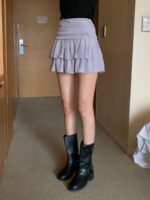 [Premium] Ruched Tiered Mini Skirt - Image 8