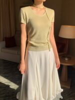 [Premium] Ruffle Hem Flowy Midi Skirt - Image 8