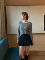 [Premium] Belted Pleated Mini Skirt - Image 13