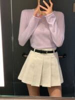 [Premium] Belted Pleated Mini Skirt - Image 30