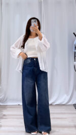 [Premium] Vintage Denim Wide Legs Pants - Image 14