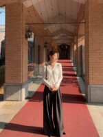 [Premium] Sheer Trim Button Knit Cardigan - Image 7