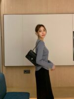 [Premium] Sheer Trim Button Knit Cardigan - Image 17