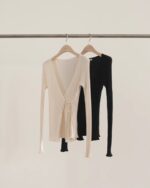 OUNCE Ruffle Rib Wrap Cardigan - Image 16