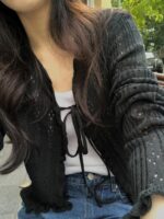 [Premium] Broderie Ribbon Cardigan - Image 35