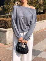[Premium] Soft Rib Relaxed Knit Top - Image 2