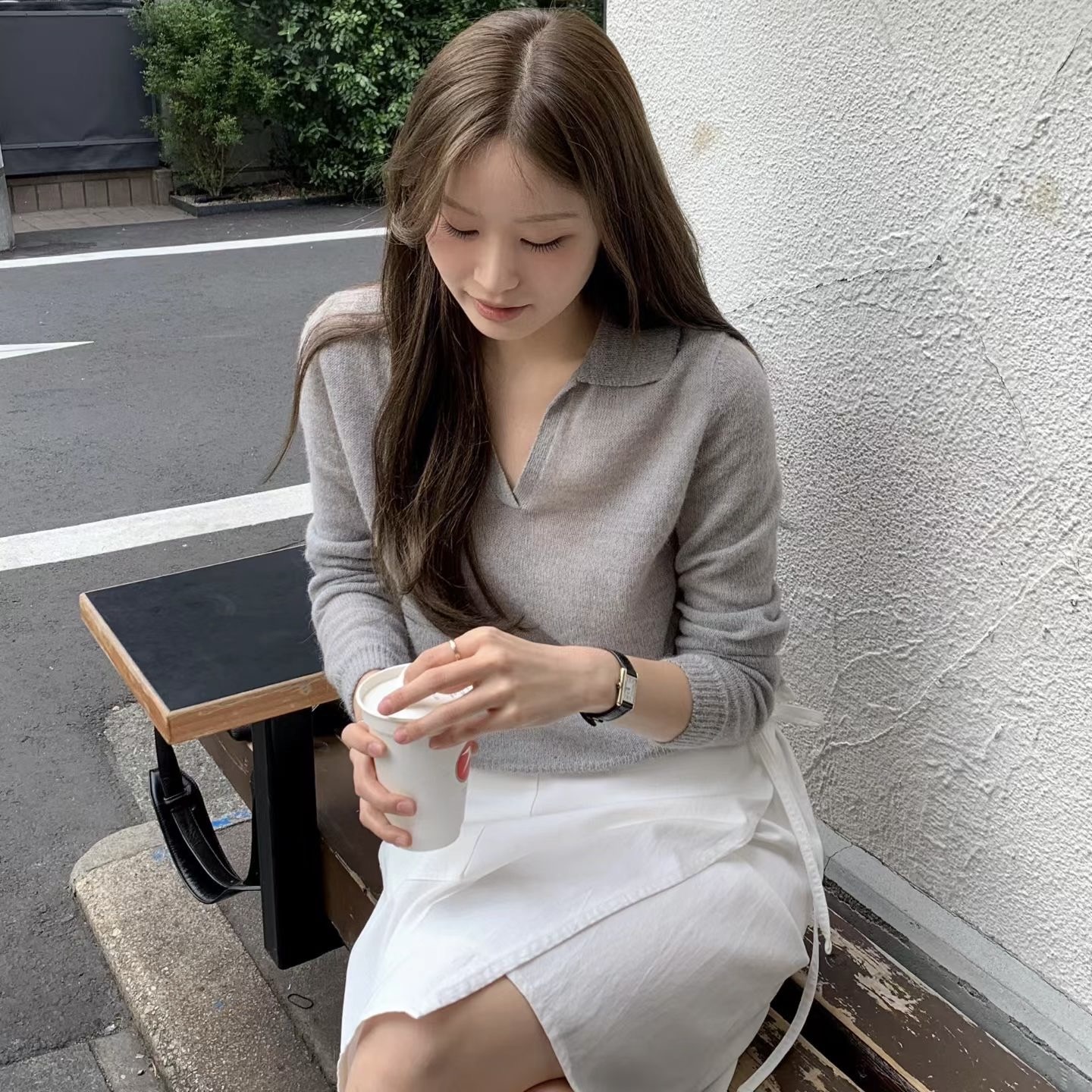 26MARTOP017_01 OUNCE Kid Collar Knit Top - Image 1