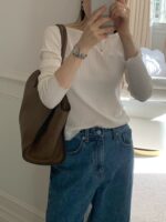 OUNCE Claire Rib Long Sleeve Tee - Image 9