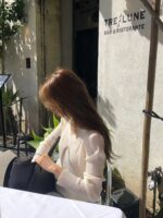 OUNCE V-Neck Rib Knit Top - Image 2