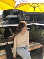 OUNCE V-Neck Rib Knit Top - Image 11