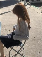 OUNCE V-Neck Rib Knit Top - Image 24