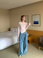 [Premium] Draped Button Asymmetric Top - Image 13