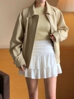 [Premium] Ruched Tiered Mini Skirt - Image 11