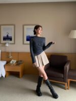 [Premium] Draped Button Asymmetric Top - Image 8