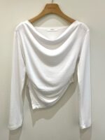 [Premium] Draped Button Asymmetric Top - Image 12