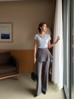 [Premium] Side-Ruched Draped Top - Image 11