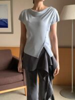 [Premium] Side-Ruched Draped Top - Image 10