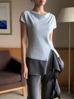 [Premium] Side-Ruched Draped Top - Image 15