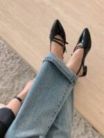 Belted 2.5cm Pointed Flats - Image 4