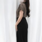 [Premium] Satin Mock Neck Top - Image 10