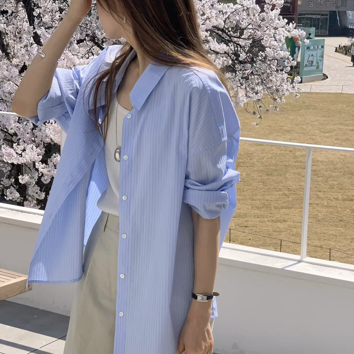 26APRPRMTOP014_01 OUNCE Terry Stripes Shirt - Image 1