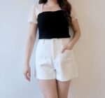 COMEBACK!! Puff Sleeves Patched Top