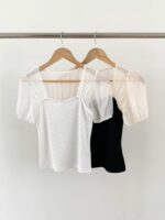COMEBACK!! Puff Sleeves Patched Top - Image 9