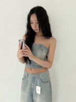 COMEBACK!! Denim Tube Top - Image 3