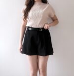 COMEBACK!! Pleated Mock Neck Top