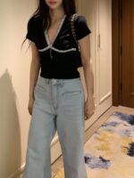 V-neck Lace Tee - Image 10